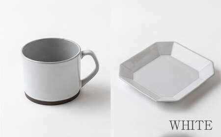 【美濃焼】DesPres-デプレ- ストレートマグ＆八角 プレートS WHITE、GOLD 4点セット【丸新製陶】｜コーヒーカップ 食器 洋食器 美濃焼 国産 オシャレ カフェ風 アンティーク風 シンプル キッチン 紅茶 お茶 皿 ケーキ デザート 取り皿 セット 小皿 ケーキ皿 デザート皿 [MAM058]