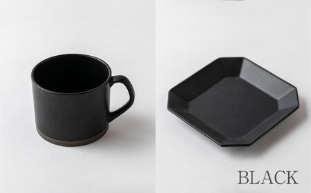 【美濃焼】DesPres-デプレ- ストレートマグ＆八角 プレートS BLACK、GOLD 4点セット【丸新製陶】｜コーヒーカップ 食器 洋食器 美濃焼 国産 オシャレ カフェ風 アンティーク風 シンプル キッチン 紅茶 お茶 皿 ケーキ デザート 取り皿 セット 小皿 ケーキ皿 デザート皿 [MAM059]