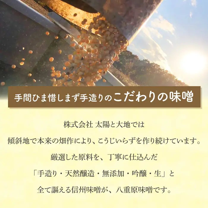 【無添加】手造り信州味噌「八重原味噌」1kg | 大桂商店（在来種大豆「こうじいらず」使用）【太陽と大地】