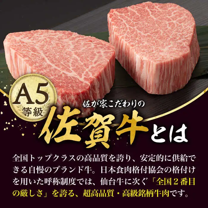 【6回定期便】A5等級 佐賀牛ヒレセット（シャトーブリアン ヒレサイコロステーキ）/ナチュラルフーズ [UBH043] ヒレ ステーキ