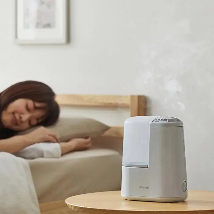 スチーム式加湿器 120ml　AHM-H12B-Hミストグレー アイリスオーヤマ