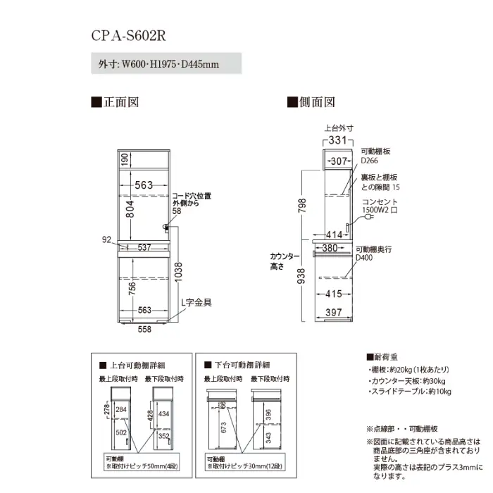 キッチンボードCPA-S602R [No.820]