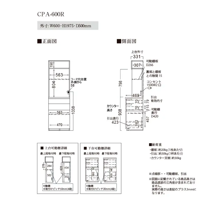 キッチンボードCPA-600R [No.827]