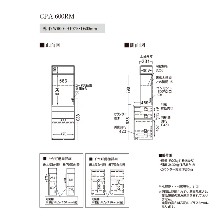 キッチンボードCPA-600RM [No.831]