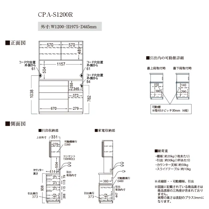 キッチンボードCPA-S1200R [No.859]