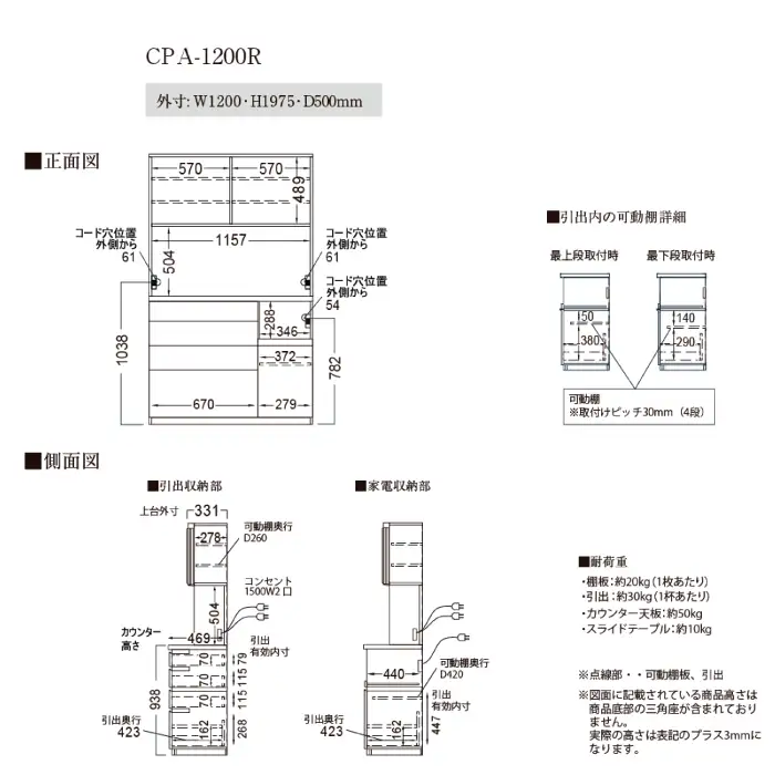 キッチンボードCPA-1200R [No.861]