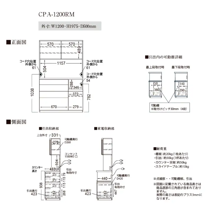 キッチンボードCPA-1200RM [No.863]