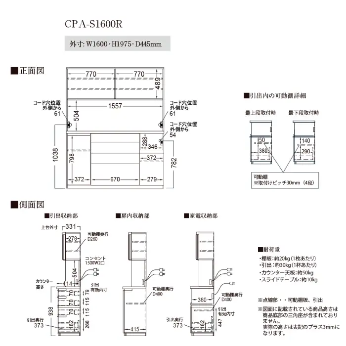 キッチンボードCPA-S1600R [No.865]