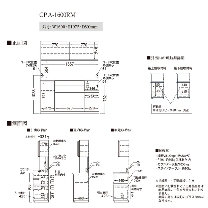 キッチンボードCPA-1600RM [No.871]