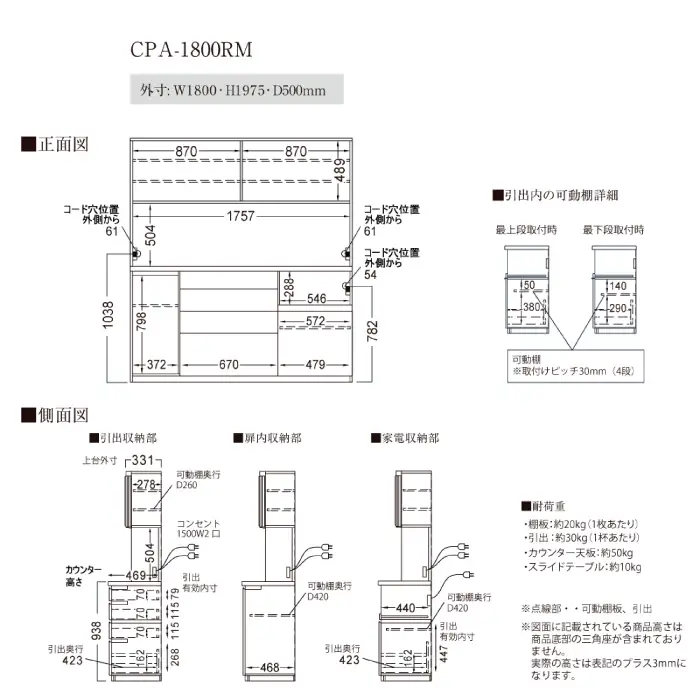 キッチンボードCPA-1800RM [No.875]