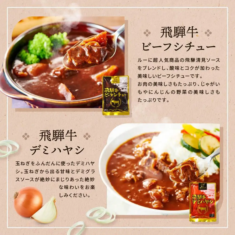 飛騨牛レトルト4種12袋セット カレー | カレー  ビーフシチュー  DC002VC13