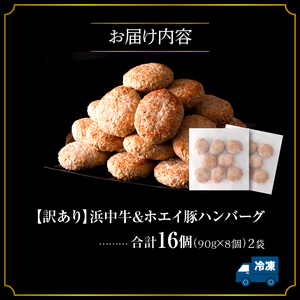 浜中牛とホエイ豚のハンバーグ 16個 ハンバーグ_H0019-100