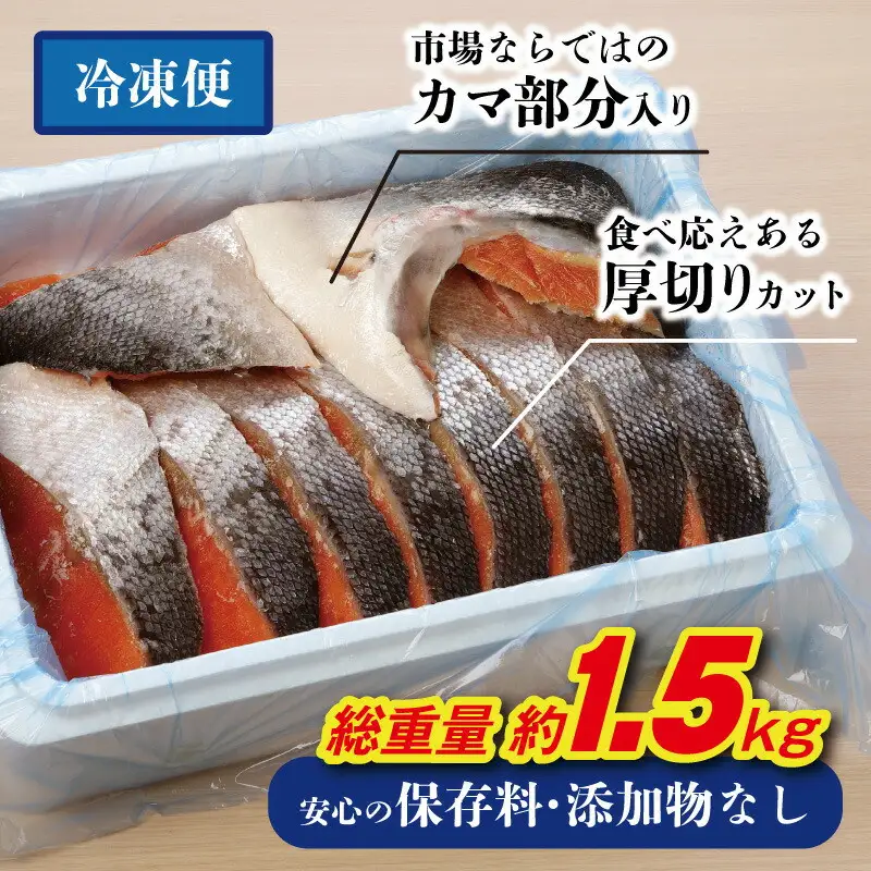 ボリュームたっぷり！懐かしの味！不動水産がこだわりの味付けで作った銀鮭切り身　約1.5kg　【11100-0503】