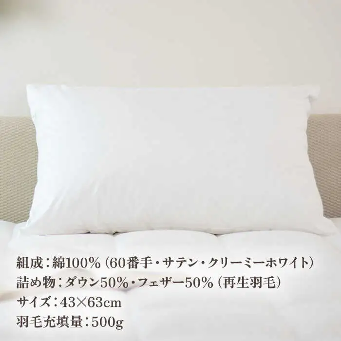 【高島屋選定品】〈富士新幸九州〉「GuuG」43×63cm ダウンピロー アップサイクル ダウン50%《壱岐市》布団 羽毛 枕 [JFJ010]