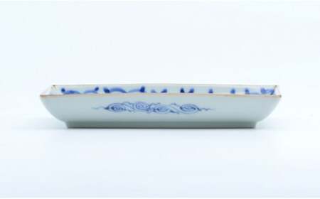 有田焼 小焼皿 4枚セット【まるぶん】食器 器 うつわ 磁器 角皿 長角皿 盛皿 ケーキ皿 菓子皿 プレート 手描き 染付 青 ブルー 電子レンジ対応 | 75000円 7.5万円 7万5千円 | aw077
