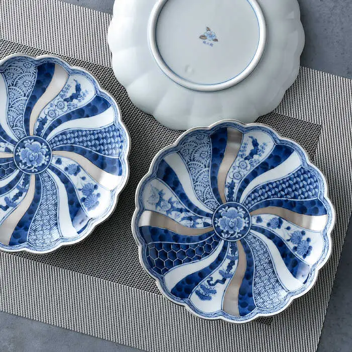 【波佐見焼】銀彩祥瑞 プレート19.5cm 3枚セット 食器 皿【石丸陶芸】[LB89] 波佐見焼