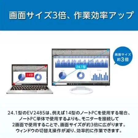【国内生産】EIZO USB-C搭載24.1型液晶モニター FlexScan EV2485 ブラック_液晶 モニター パソコン pcモニター ゲーミングモニター USB Type-C_【1246770】