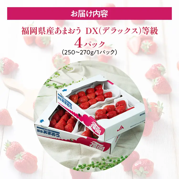 福岡産【春】あまおうDX（デラックス）4パック いちご 苺 果物 フルーツ 九州産 福岡県産 冷蔵 送料無料 【2月上旬発送開始予定】 イチゴ フルーツ 果物 くだもの ブランド 国産 甘味 果汁