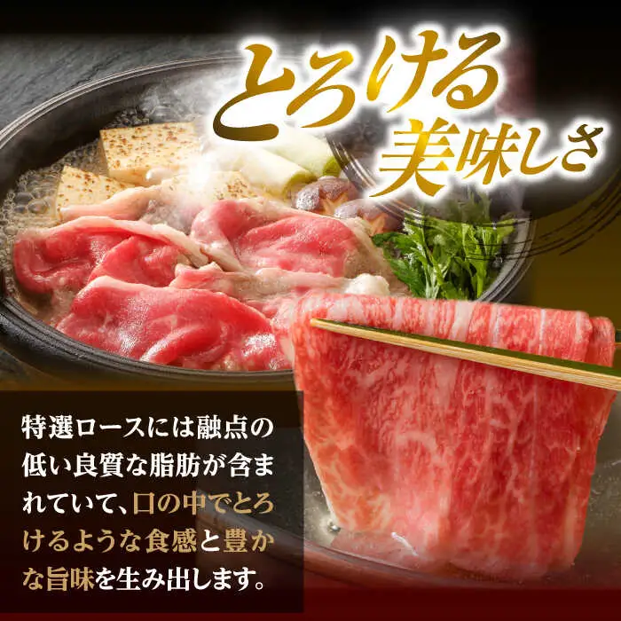 【12回定期便】【限定生産】特選ロース すき焼き用 長崎和牛 出島ばらいろ（600g/回）【肉のマルシン】 [FG13]  肉 牛肉 ロース スライス しゃぶしゃぶ すき焼き 定期便