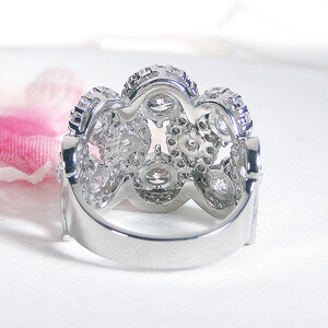 400-9-2 指輪 PT900 プラチナ ダイヤモンド 計3.0ct ボリューム ドット もこもこ 幅広 リング【f242-pt】 ALPAZ012