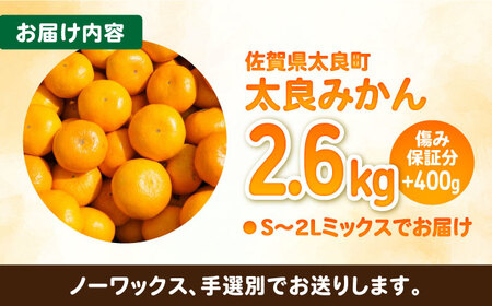【2026年10月下旬以降発送】完熟 太良みかん 計3kg（2.6kg＋400g傷み保証分） / みかん / 佐賀県 / 山本農園 [41ATBT002]