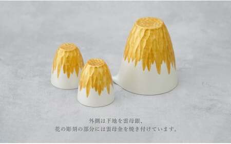 有田焼 金銀彩花彫り酒器セット 片口 1個 盃 2個【貝山窯】ハレの日 花 お酒 ギフト プレゼント fh009