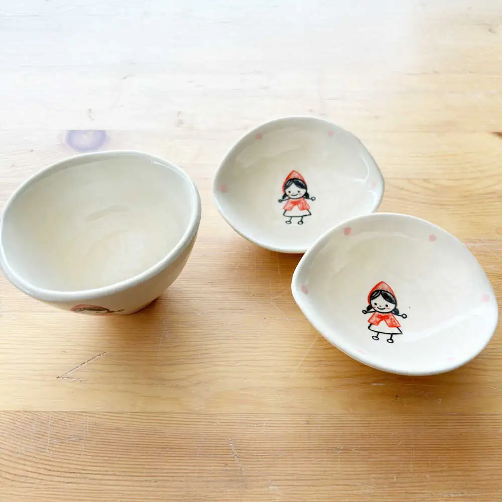 【瀬戸焼】子供用食器5点セット（女の子）【窯元SOUSEN】[BBCQ009]子ども食器 離乳