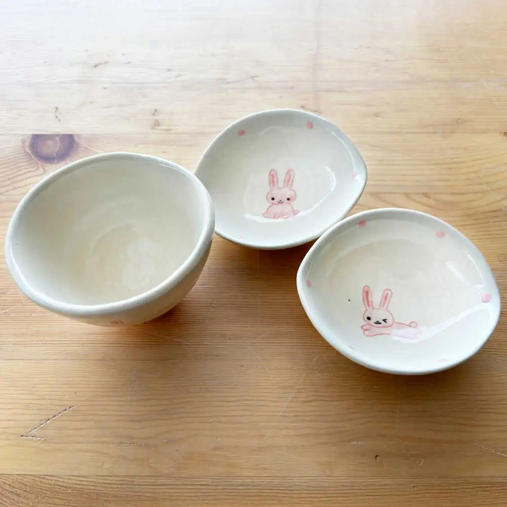 【瀬戸焼】子供用食器5点セット（うさぎ） 【窯元SOUSEN】[BBCQ003]子ども食器 ギフト