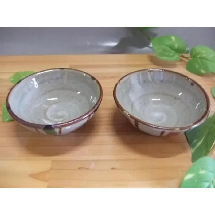 【信楽焼】レッド＆グリーンペアごはん茶碗（nwu-021）