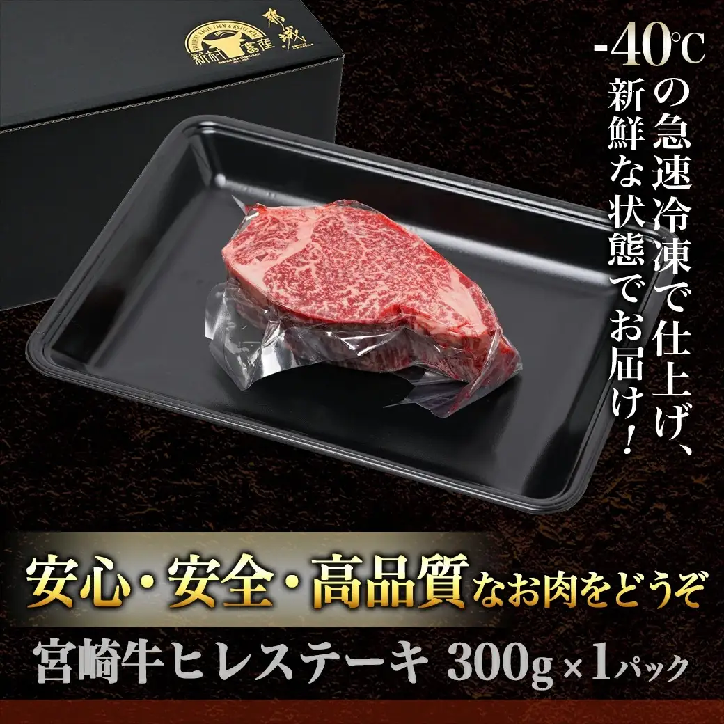宮崎牛ヒレステーキ300g〔18-4204〕_(都城市) 都城産宮崎牛 ヒレステーキ 300g×1枚 牛肉 ヒレ ステーキ 宮崎牛 鉄板焼き ギフト 贈答用