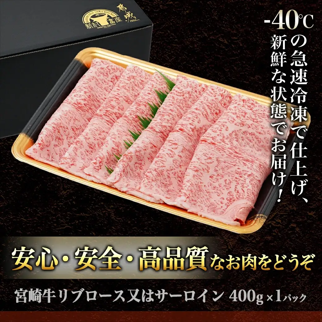 宮崎牛ロースすき焼きしゃぶしゃぶ用〔18-4206〕_(都城市) 宮崎牛 すき焼き しゃぶしゃぶ リブロース サーロイン 400g×1P 牛肉 スライス 冷凍 ギフト 贈答用