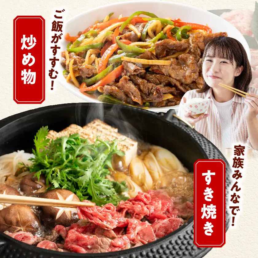 宮崎牛切り落とし1kg〔18-6401〕_(都城市) 500g×2パック 計1キロ 冷凍保存可 牛モモ肉 牛バラ肉 ミックス 肉じゃが カレー 炒め物 すき焼きなどに 国産黒毛和牛