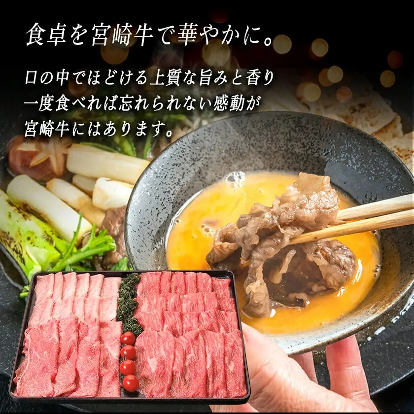 宮崎牛モモ・ウデしゃぶしゃぶ1kg〔AC-2524〕 - (都城市) 国産黒毛和牛 A4ランク 特選宮崎牛もも肉 うで肉 500g×2パック 薄切り 牛スライス肉 牛鍋 しゃぶしゃぶ 