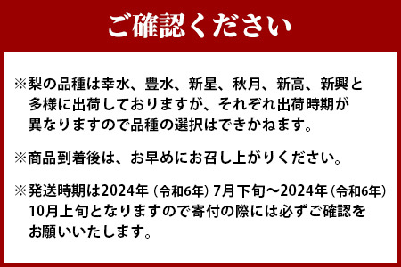 先行予約【梨 3品種 定期便】東光寺 梨 2.5～3kg (5～7玉)×3回配送 完熟【2024年7月下旬～発送分】 フルーツ 定期便 なし ナシ 果物 夏 旬 幸水 豊水 秋月 新高 シャリシャリ 025-0574