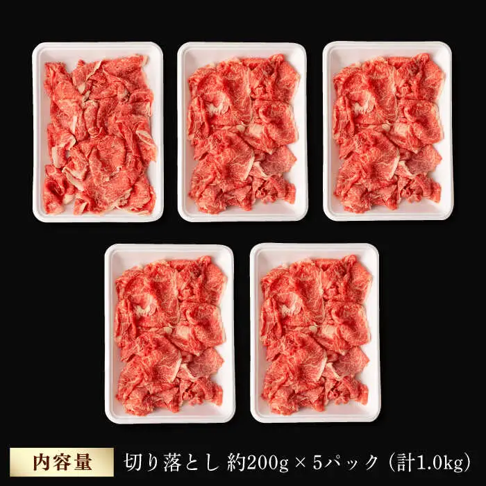 【訳あり】 切り落とし 1.0kg (200g×5) 長崎和牛 黒毛和牛  【夢ファームシュシュ】 [WF20] 肉 牛肉 しゃぶしゃぶ すき焼き 訳アリ ワケあり