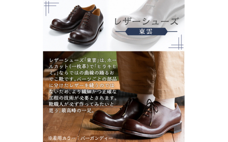 P3-006-C-280 本革ハンドメイドのレザーシューズ「おでこ靴（東雲）」(チョコ・28.0cm)【ヒラキヒミ。】 霧島市 革靴 メンズ レディース 靴