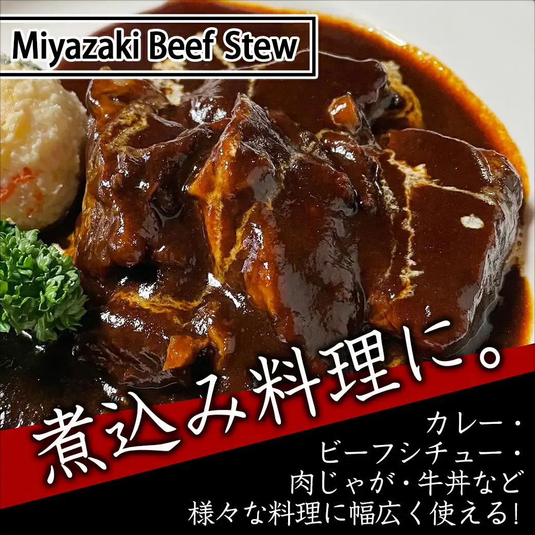 宮崎牛のすじ肉1kg (500g×2パック)〔AO-7703〕_(都城市) 宮崎牛 すじ肉 1kg 500g 2パック 真空 カレー ビーフシチュー 肉じゃが 牛丼 煮込み料理