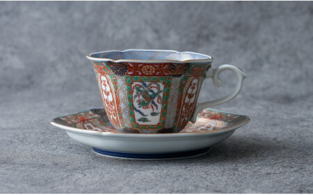 有田焼 【復刻古伊万里】 錦色絵 コーヒー カップ＆ソーサー 大慶 食器 うつわ 器 ギフト 贈り物 華やか ci047