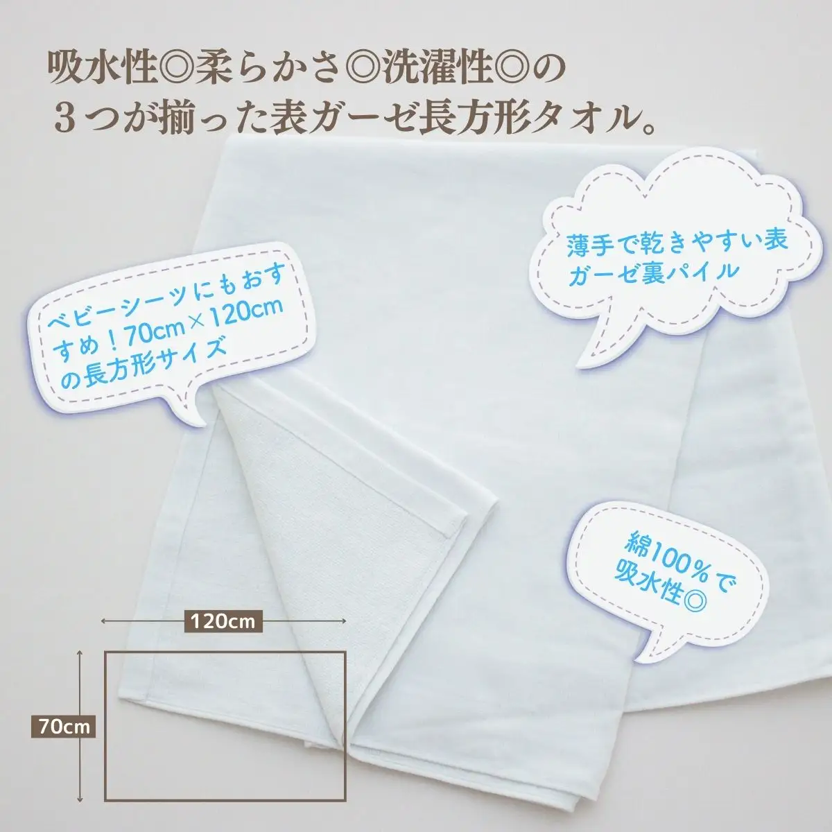 赤ちゃんのためのお風呂6点セット［アイシーブルー］おくるみ フード付き ガーゼタオル 沐浴ガーゼ ハンカチ タオル バスタオル ガーゼセット ベビータオル お風呂 赤ちゃん用品 沐浴 お風呂セット ベビーグッズ ベビー用品 赤ちゃん ベビー _Tk032-023