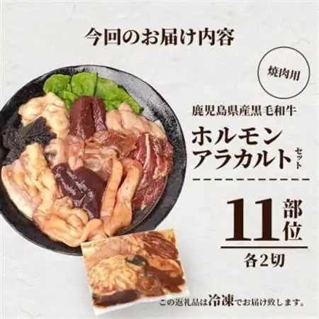 鹿児島県産黒毛和牛 ホルモン アラカルトセット 食べ比べ11部位 焼肉屋店主こだわり A3-203_肉 焼肉 牛肉 やきにく ヤキニク バーベキュー  肉 黒毛和牛 牛肉   肉  牛肉 _【配送不可地域：離島】【1166394】