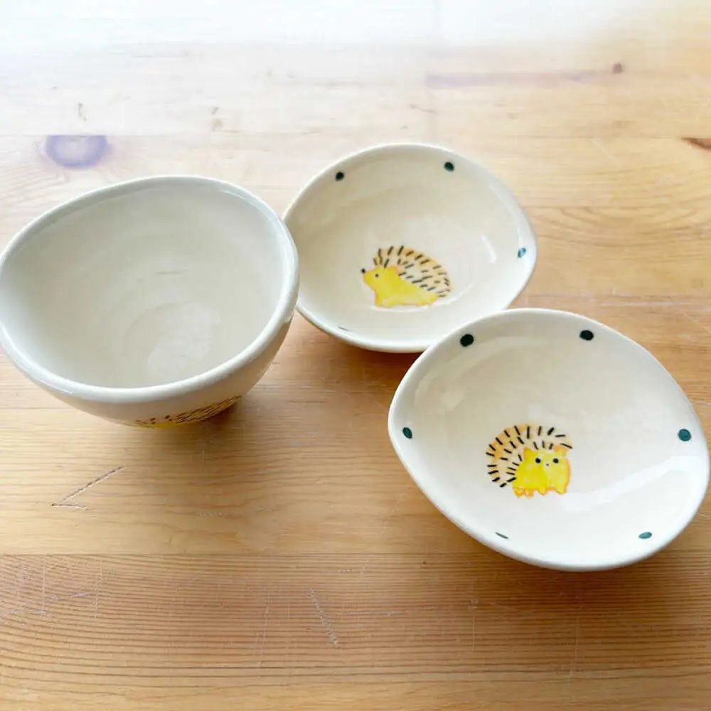 【瀬戸焼】子供用食器5点セット（はりねずみ） 【窯元SOUSEN】[BBCQ005]子ども食器 ギフト