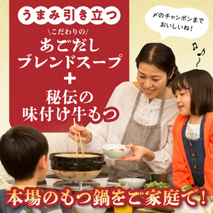 本場博多もつ鍋4人前　特製タレ漬けホルモン・あごだし醤油味　（ちゃんぽん麺付き） _KP6505