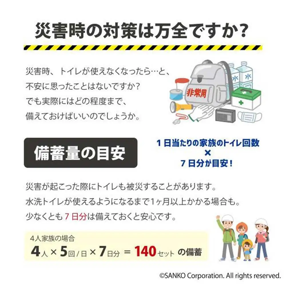 サンコー 防災グッズ 防災用トイレ袋 50回分 簡易トイレ 非常用 地震 台風 アウトドア R-48