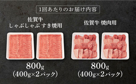 【定期便】 佐賀牛 堪能セット 計19.2kg NAB101 佐賀牛 全12回