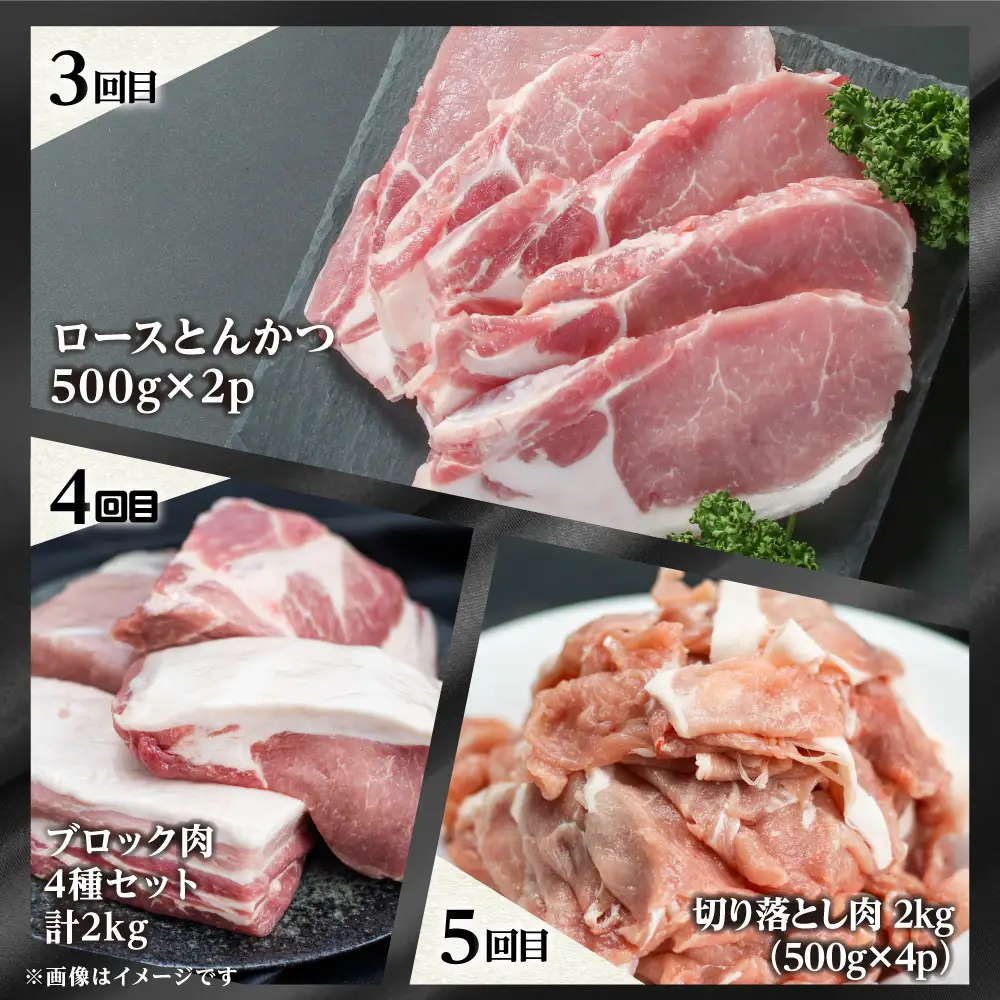 《まるごと定期便》結旨豚 三昧 5回 お届け ロース肉 しゃぶしゃぶ 国産 豚肉 焼肉 バラ 切り落とし スライス カツ とんかつ 食べ比べ 定期便 [S601]