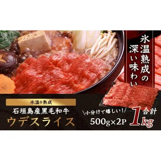 石垣島産 黒毛和牛 ウデスライス 500g×2【合計1kg】 YC-1