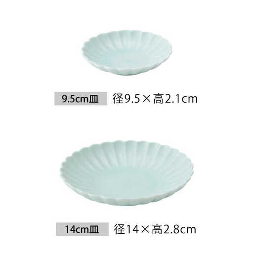 美濃焼】菊型 皿セット 青磁【大東亜窯業】 食器 皿 プレート セット