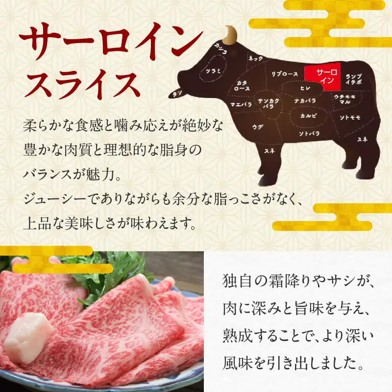 黒毛和牛サーロインスライス 600g 【風呂敷包み】 K098-017_02 肉 牛肉 冷凍