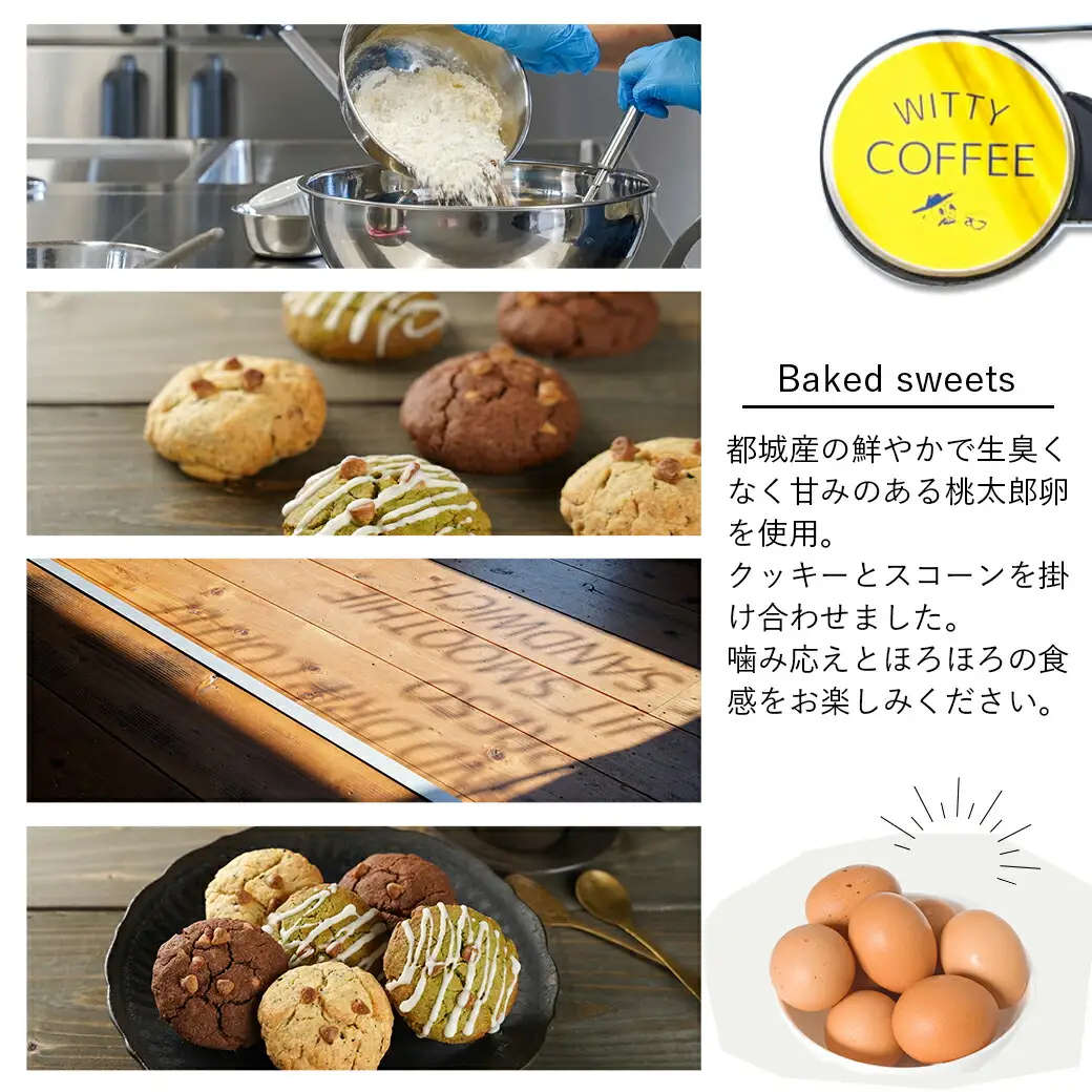 witty coffee☆スコッキー〔LD-L403〕_(都城市) 桃太郎卵 クッキー×スコーン ハイブリッドスイーツ やみつき コーヒー お茶 大石製茶園 有機粉末緑茶きらり WITTY COFFEE