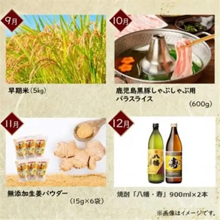【発送月固定定期便】南九州市川辺うまいもん定期便全12回【配送不可地域：離島】【4014703】